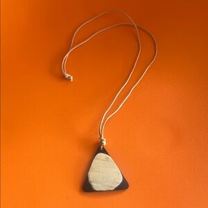 Dydaktik Handmade  Black and Cream Pendant Necklace